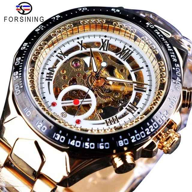 Luxury Waterproof Skeleton Watch for Men - Mechanical Hand Wind Design, Elegant Style