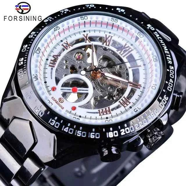Luxury Waterproof Skeleton Watch for Men - Mechanical Hand Wind Design, Elegant Style