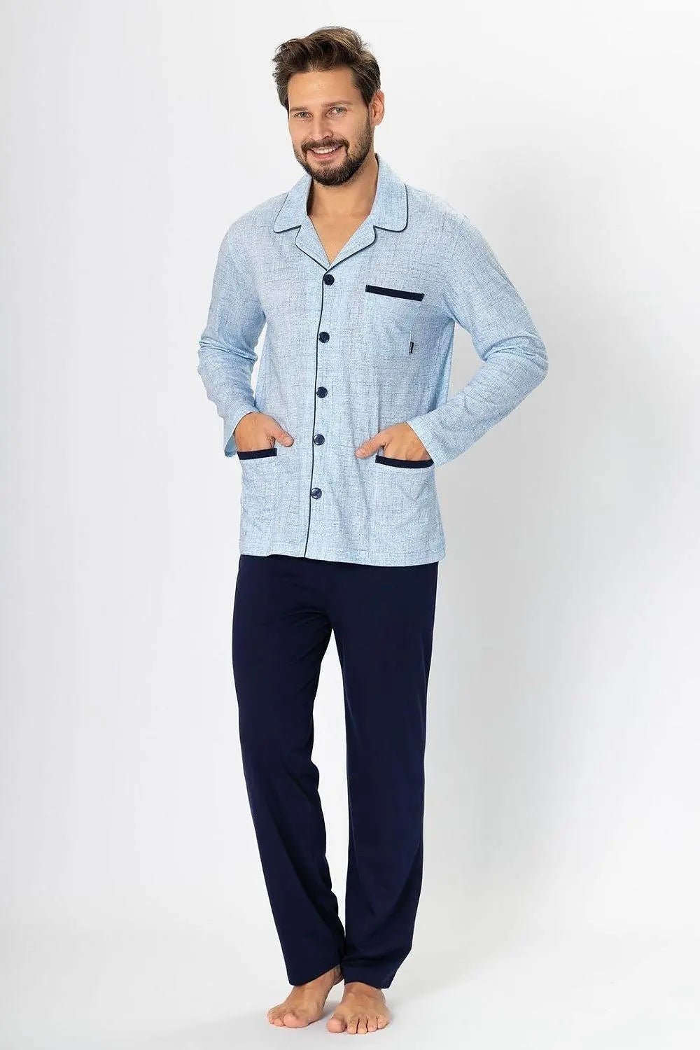 M-Max brightly colored unbuttoned men's pajamas