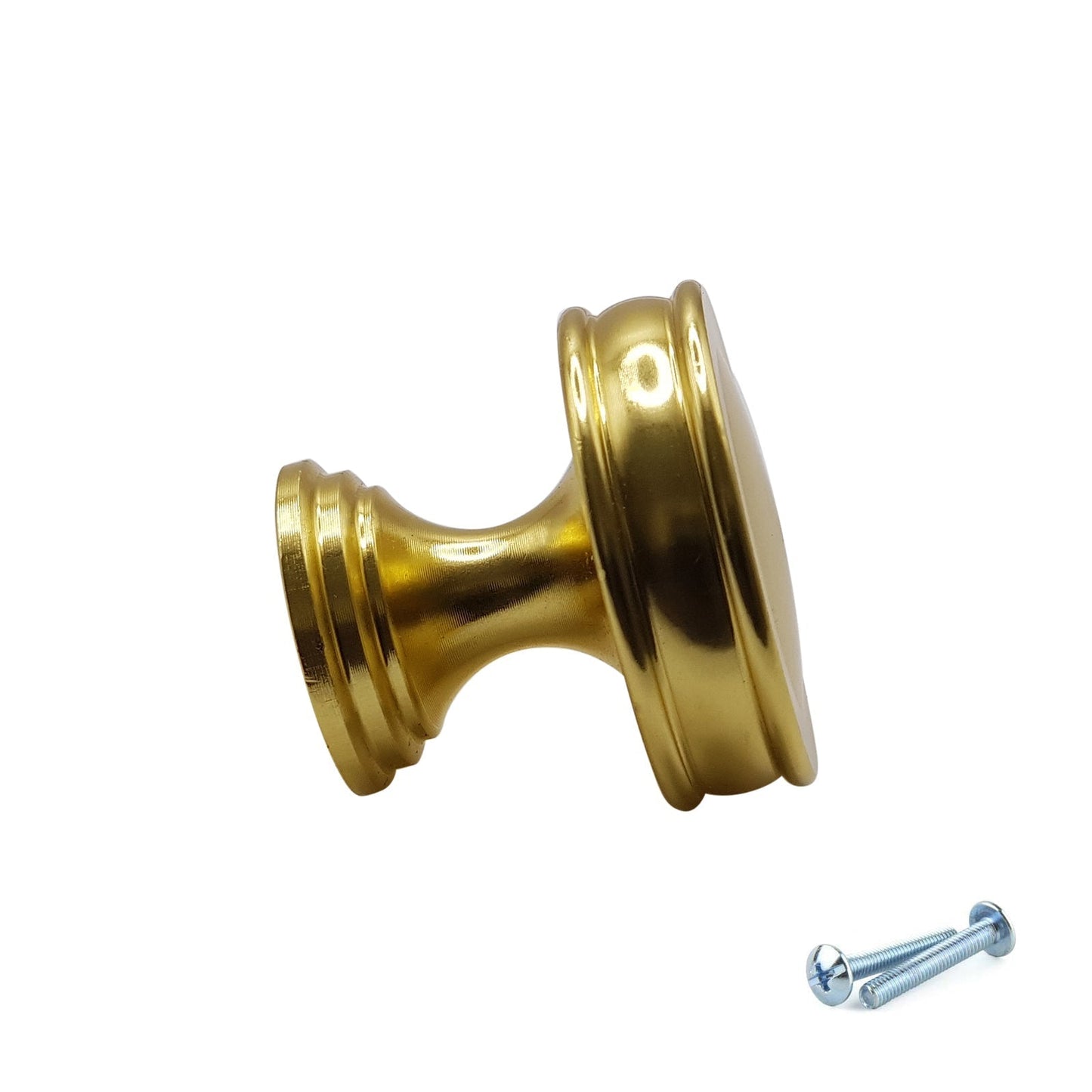 M4TEC Brushed Brass Flat Disc Knob Handle – VG7 Series (30mm Cabinet, Drawer & Cupboard Knob)
