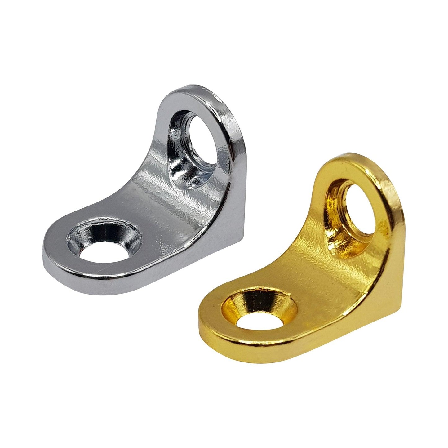 M4TEC Chrome & Brass Heavy Duty Steel Shelf Brackets