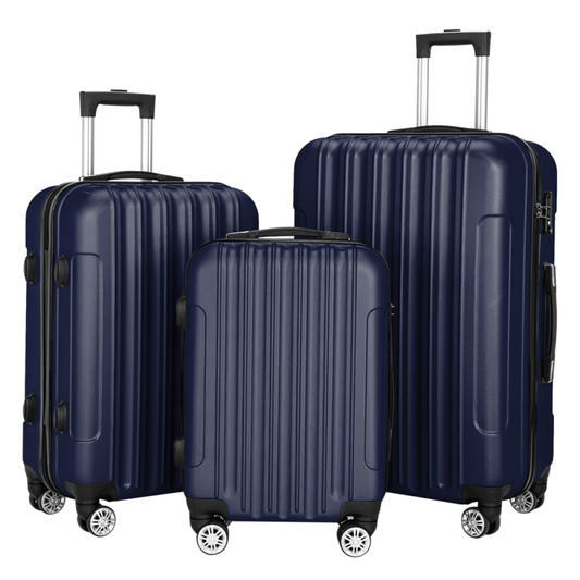 3 Pcs Suitcase Lightweight ABS Carry-on Hand Luggage 4 Spinner Wheels Trolley Case
