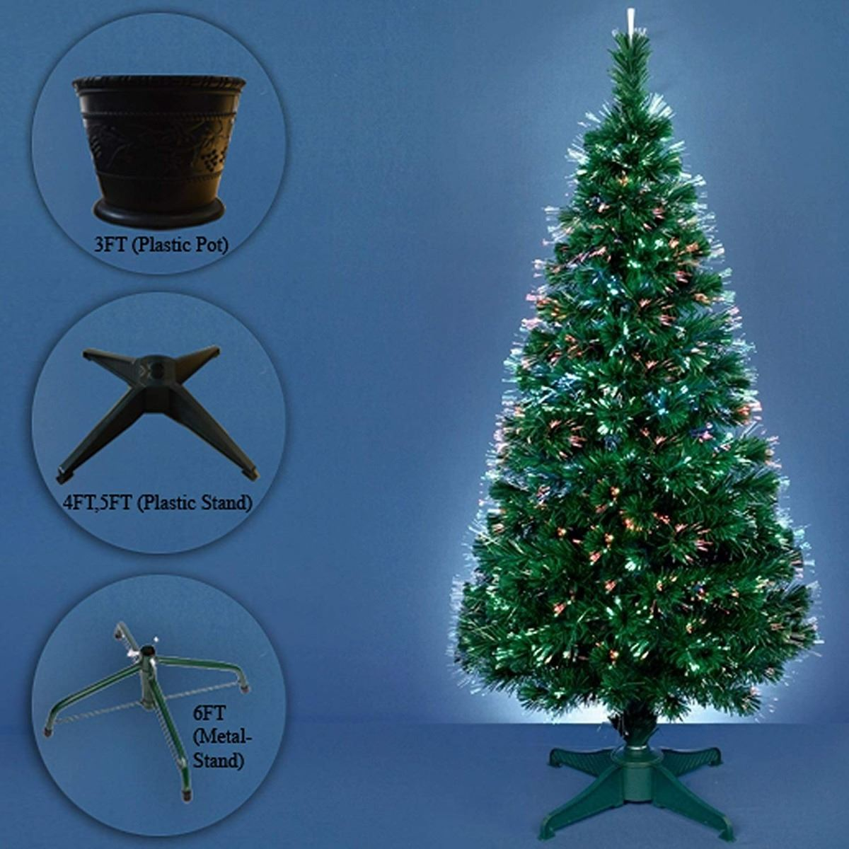 6FT (180CM) FIBRE OPTIC GREEN TREE