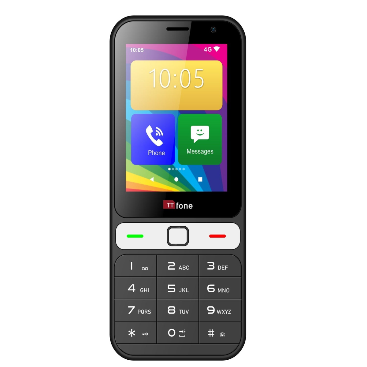 TTfone TT280  Simple 4G Dual SIM Bar Phone with Android, 2.8" Touchscreen, Keypad, 2MP Camera, USB-C - Easy to Use Unlocked Mobile (with USB Cable and EE Sim Card)