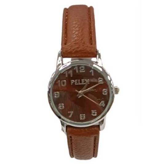 PELEX  Ladies Basic Brown Dial Brown Leather Strap Quartz Watch PLX-013-BR