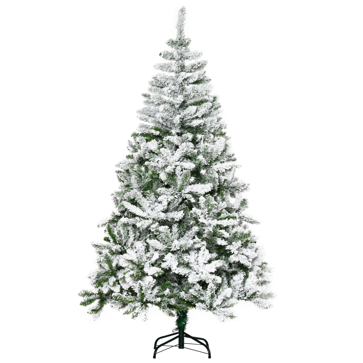 6ft Snow Flocked Artificial Christmas Tree w/ Realistic Branch Tips HOMCOM