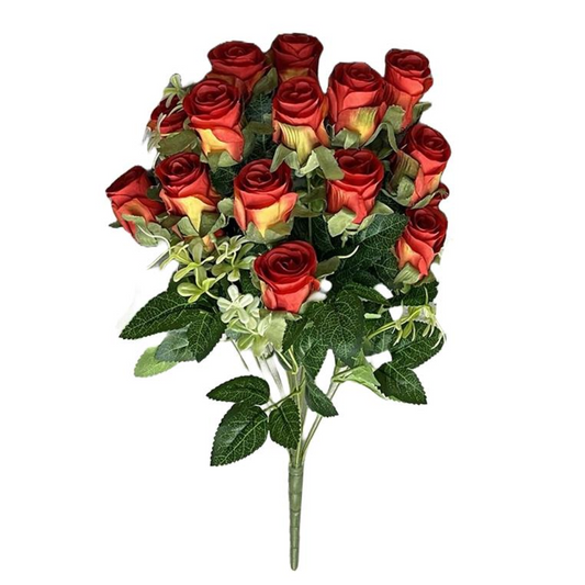 52cm Artificial Red Rose Bunch