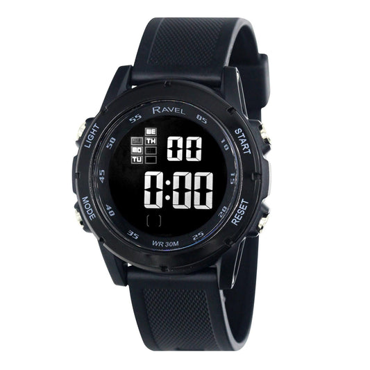 Ravel Ravel Mens 3ATM Digital Sports Black Watch RDG.14.21