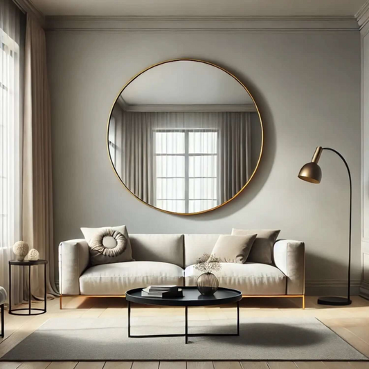 Rei- Extra Large Round Gold Metal Circle Mirror - 120cm x 120cm