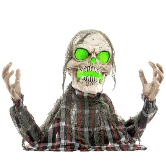 HOMCOM Groundbreaker Skeleton Halloween Animatronic Prop for Indoor Outdoor