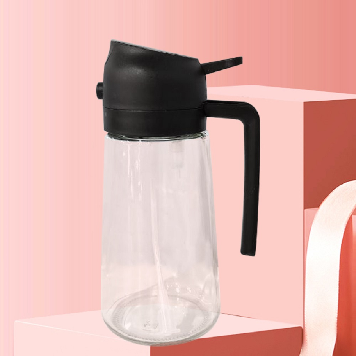 2 in 1 Olive Oil Dispenser Bottle 16oz/470ml Oil Sprayer with Stickers  for Kitchen