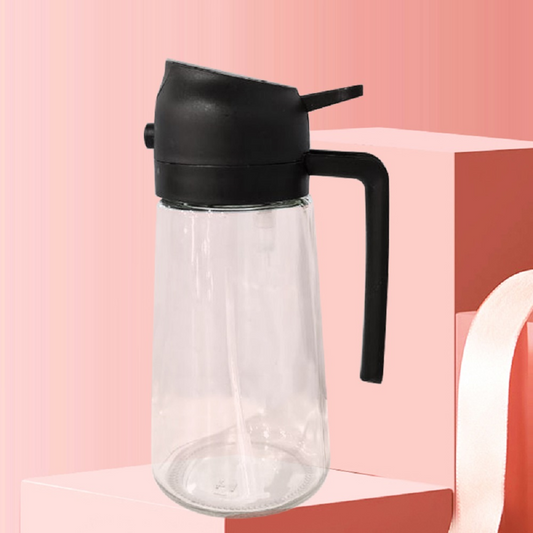 2 in 1 Olive Oil Dispenser Bottle 16oz/470ml Oil Sprayer with Stickers  for Kitchen