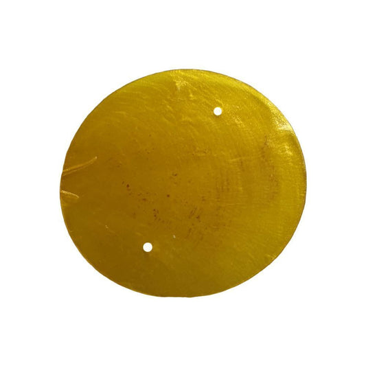 Capiz Shell Discs, 5cm Diameter with 2 holes, 45 pcs, Gold