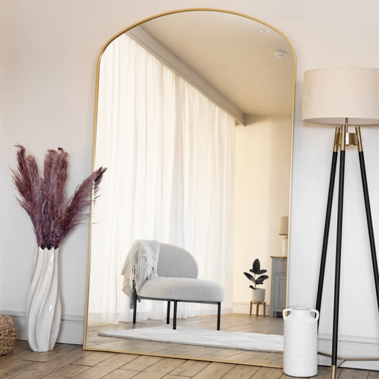 Yōko - Full Length Gold Metal Gentle Arch Mirror - 180cm x 90cm.