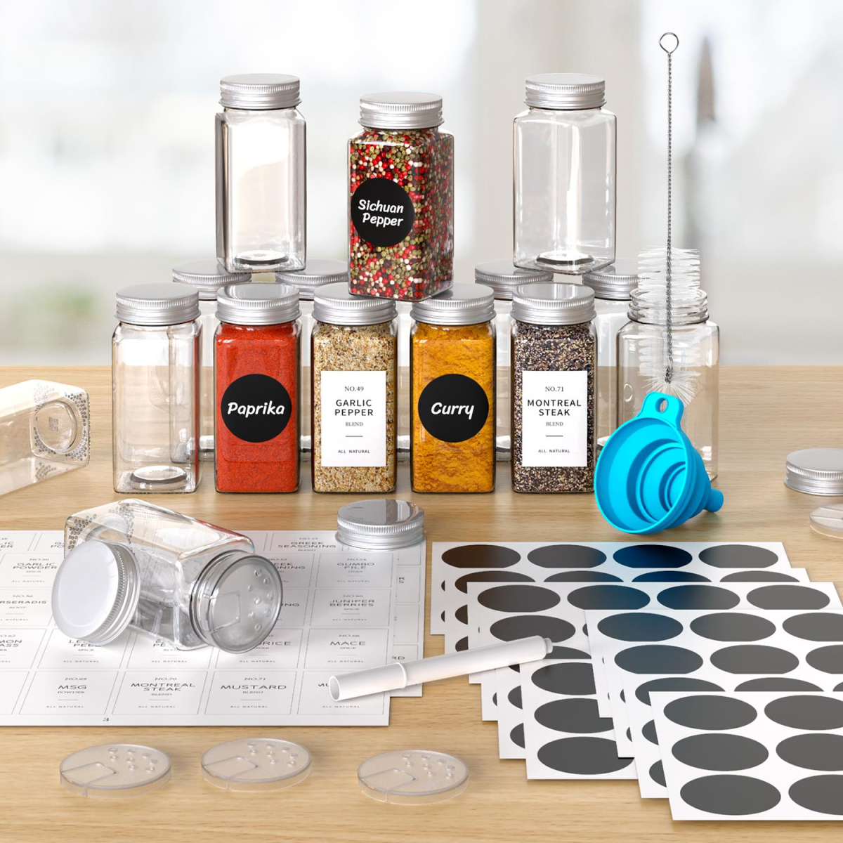VINSANI SPICE JARS WITH LIDS 1010456