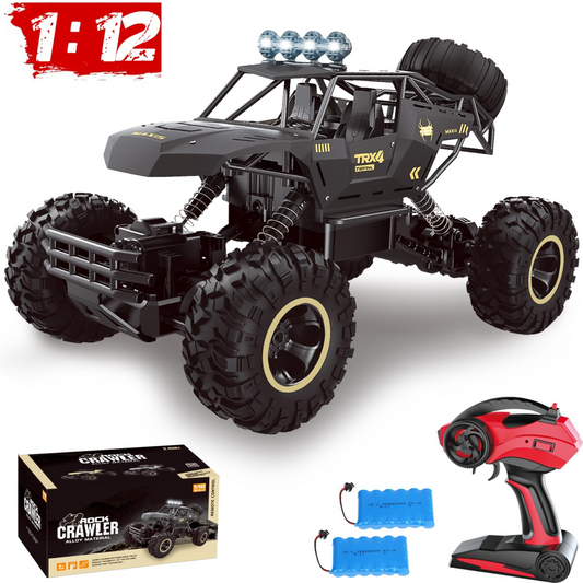 4DRC 1:12 Rock Crawler Rechargeable Off Road Truck 4WD , Metal Shell LED Headlights RC Remote Control Off Road Car Truck,Logistics is randomly sent by UPS/USPS/FEDEX/Amazon Logistics/EVRI