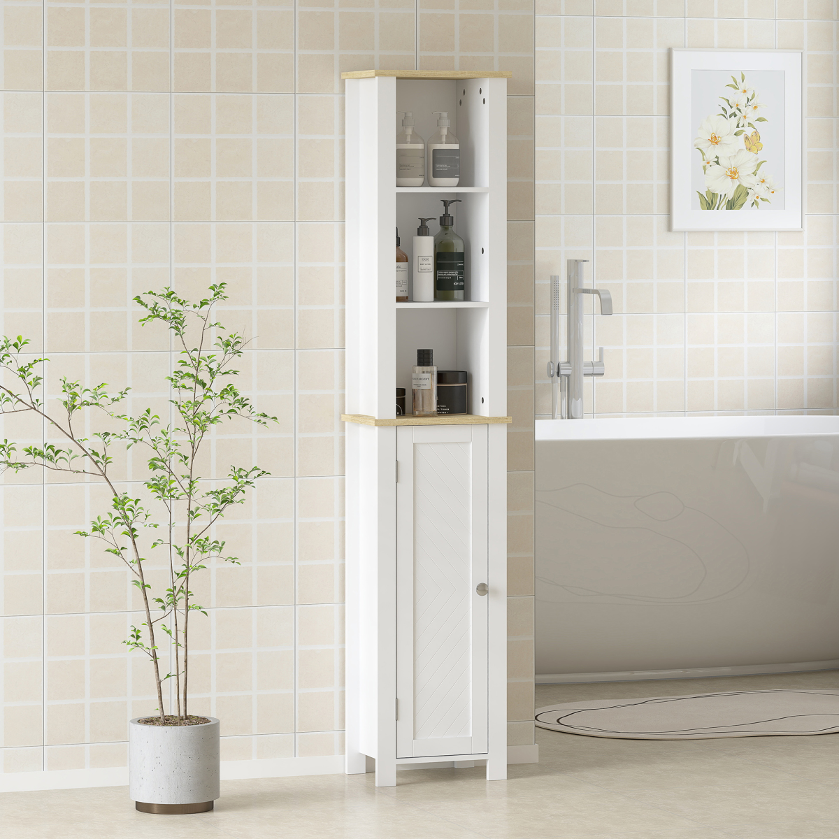 Bathroom Storage Cabinet-White