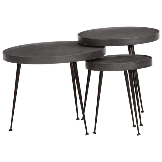 vidaXL Coffee Table 3 pcs Black Engineered Wood