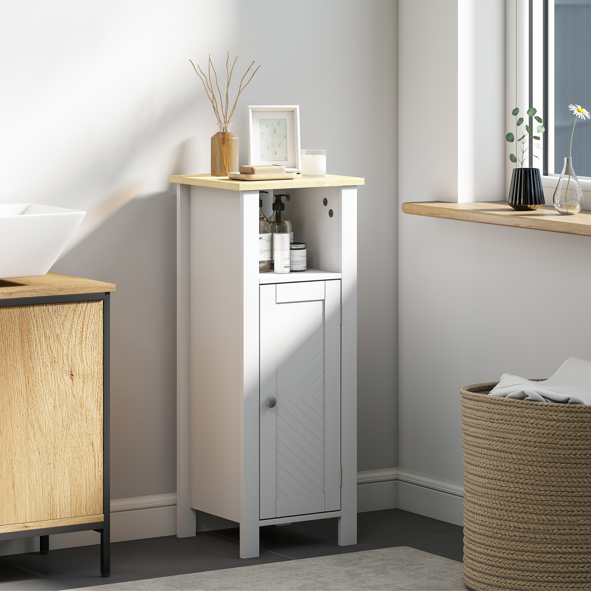 Bathroom Storage Cabinet-White