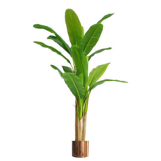 180cm Artificial Banana Tree Tropical Plant Copper Metal Planter