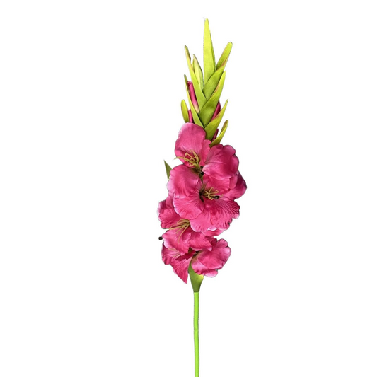 Pack of 6 x 115cm Artificial Pink Gladioli Stem