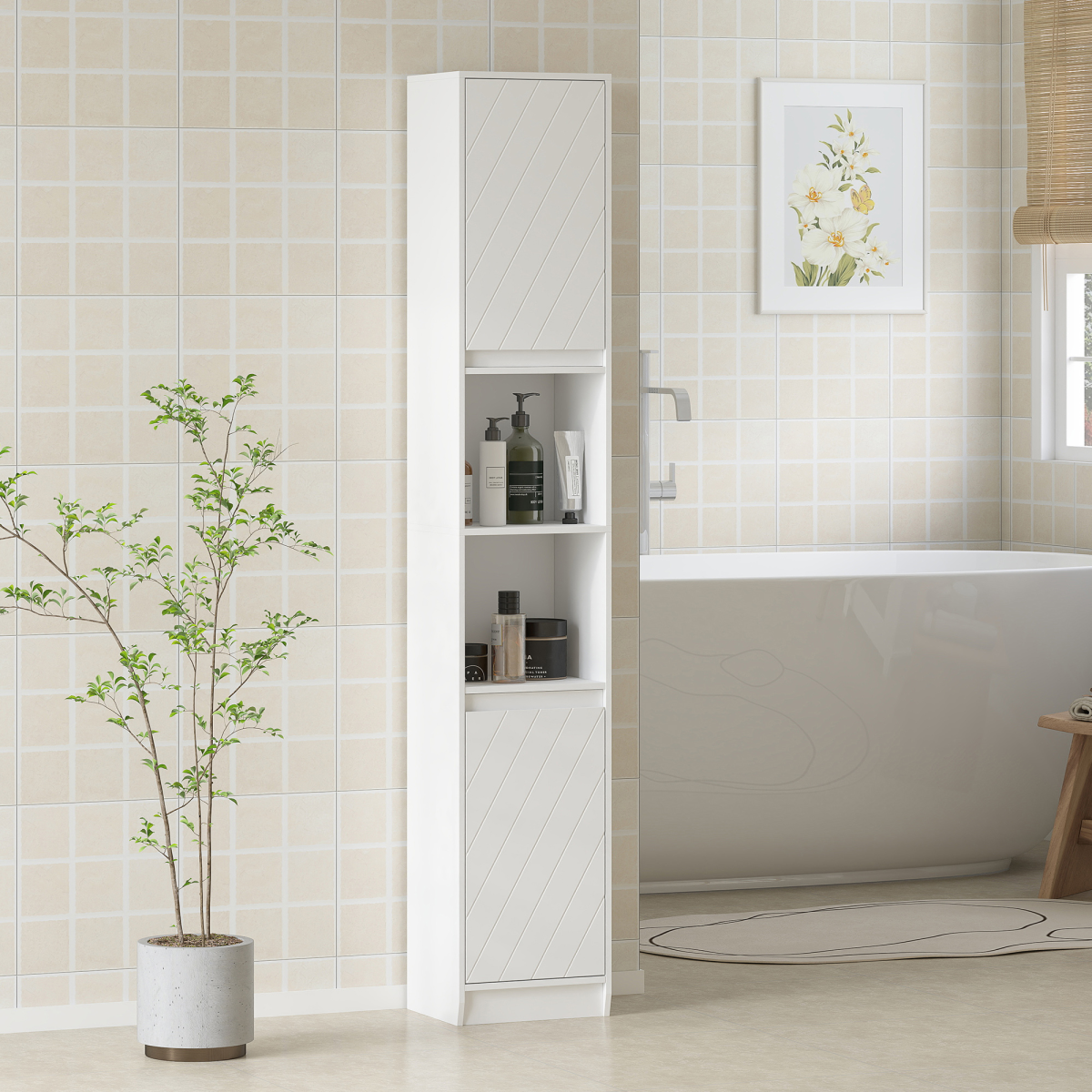 Bathroom Storage Cabinet-White