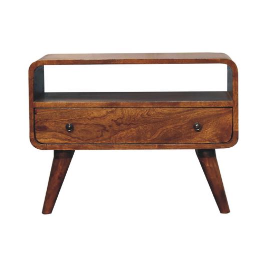 Artisan Furniture Solid Wood Mini Chestnut Curved Media Unit
