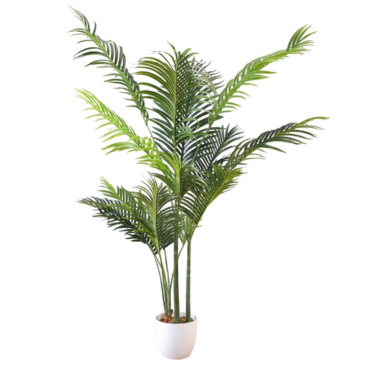 160cm Artificial Palm Tree with 15 Leaves in White Pot