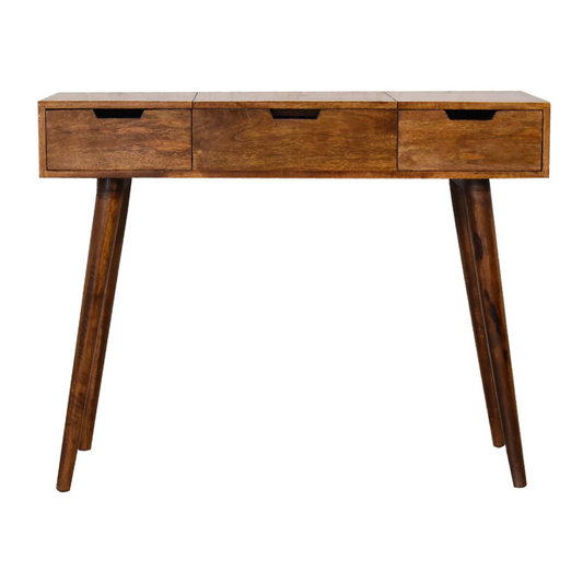 Artisan Furniture Solid Mango Wood Chestnut Foldable Mirror Table