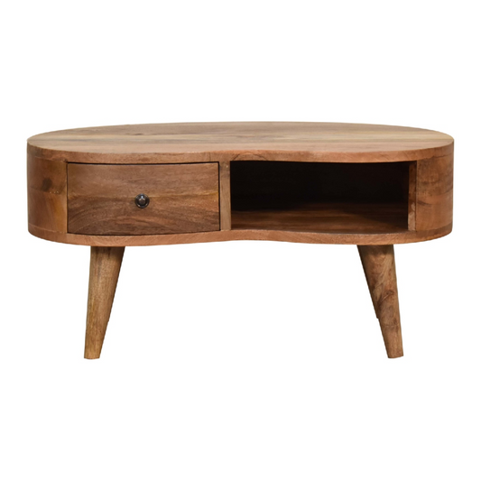 Artisan Furniture Solid Wood Mini Oak-ish Wave Coffee Table