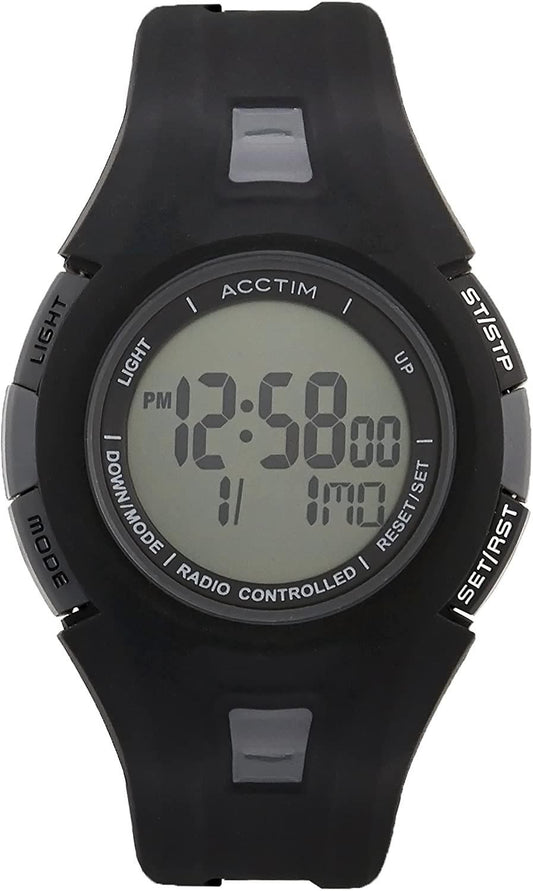 Acctim Acctim 'Alarme' Radio Controlled Watch Black Digital Sports Watch 60297B BRAND NEW BUT NEEDS BATTERY