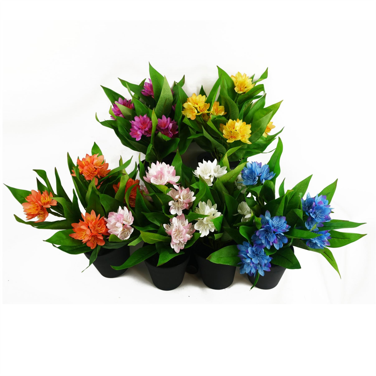 6x 18cm Artificial Freesia Plants in Assorted Colours Flowering