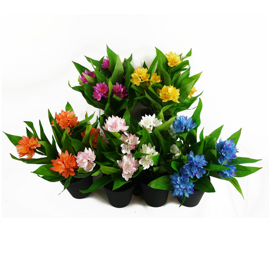 6x 18cm Artificial Freesia Plants in Assorted Colours Flowering