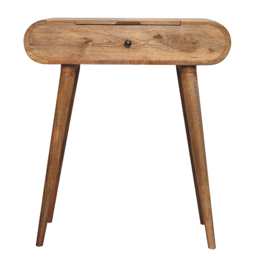 Artisan Furniture Solid Mango Wood Mini Oak-ish Round Dressing Table