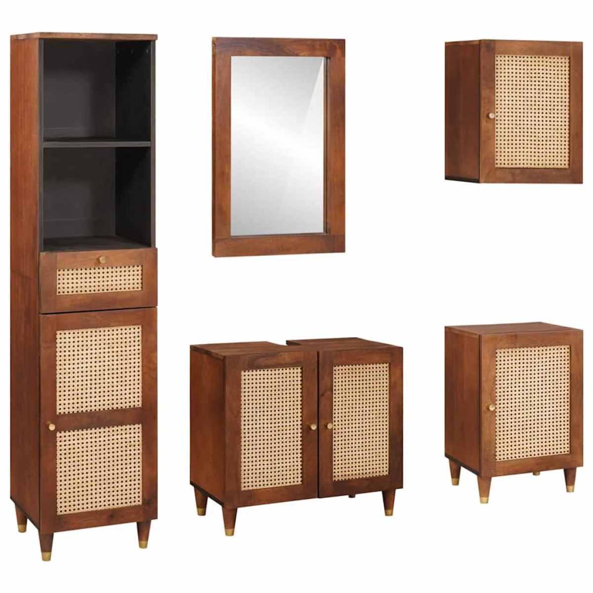 Bathroom Furniture with Drawer Wall-mounted 5 pcs 38 x 33 x 160 cm