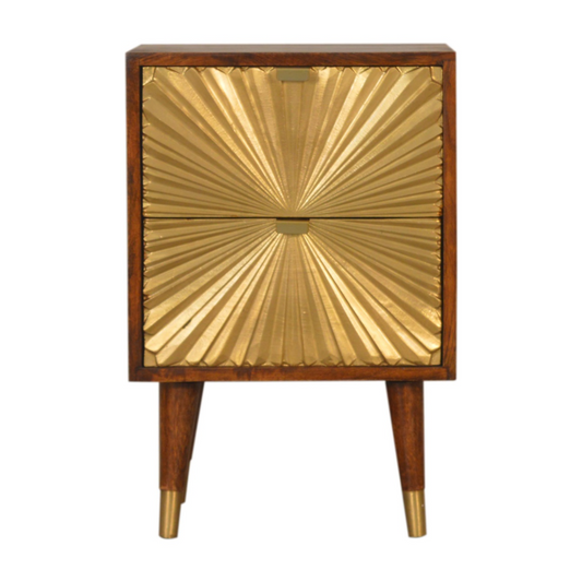 Artisan Furniture Solid Wood Manila Gold Bedside