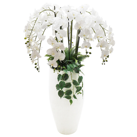 150cm White Orchid Potted Display Artificial