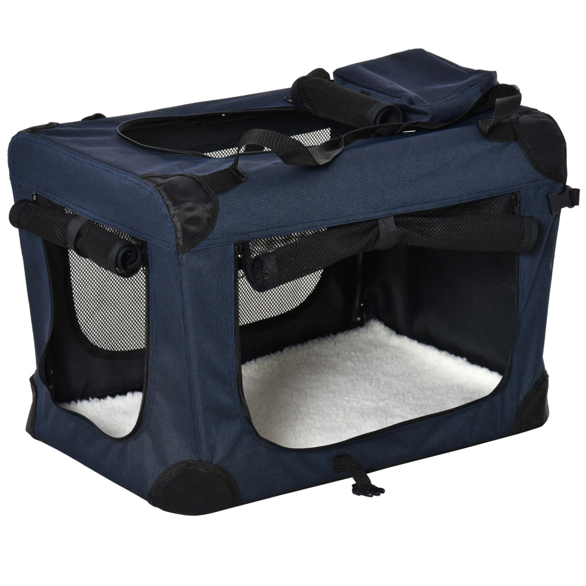 60cm Folding Pet Carrier Bag Soft Portable Cat Puppy Cage with Cushion Storage