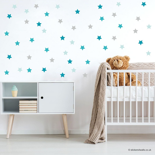 *ON SALE* Star wall paper effect fabric wall stickers - reusable