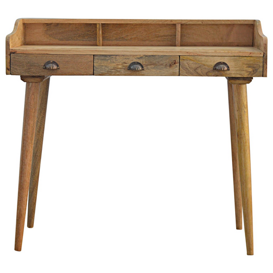 Artisan Furniture Solid Wood Gallery Back Shell Writing Desk