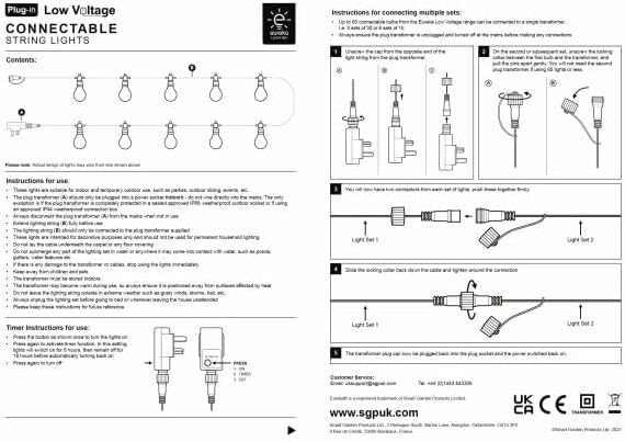 14ft Connectable LED Festoon String Lights Warm White