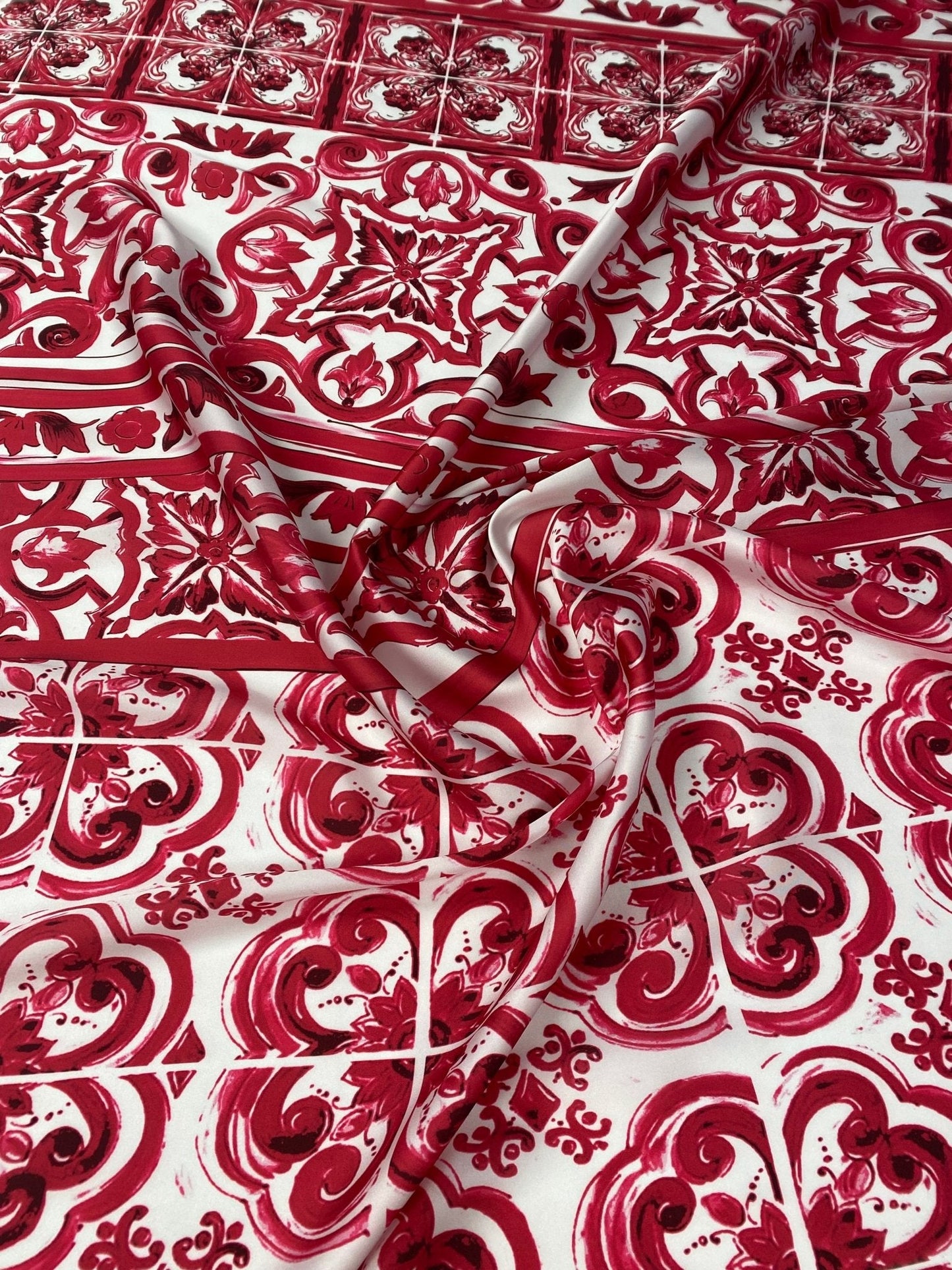 Majolica Pattern Fabric by Metre