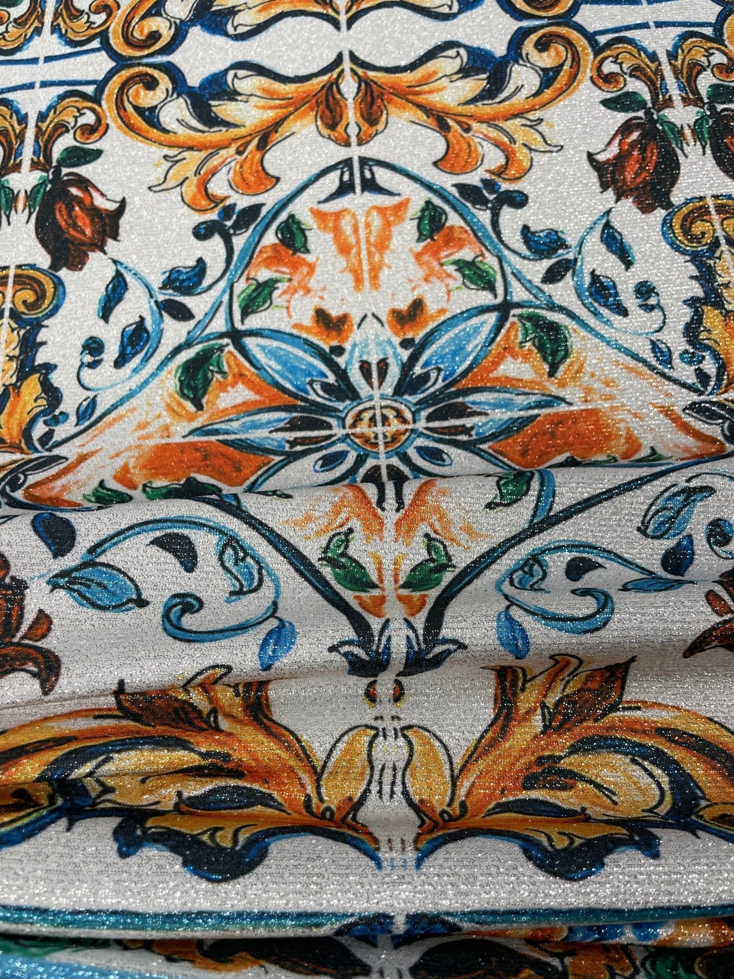 Majolica Pattern Fabric by Metre