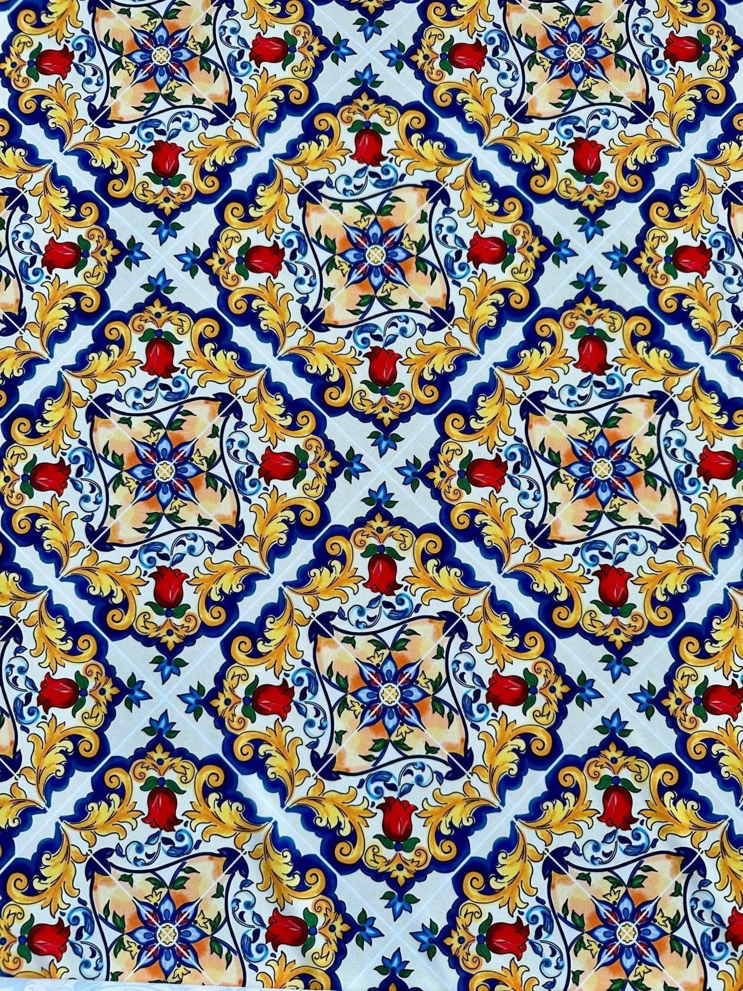 Majolica Pattern Fabric by the Metre