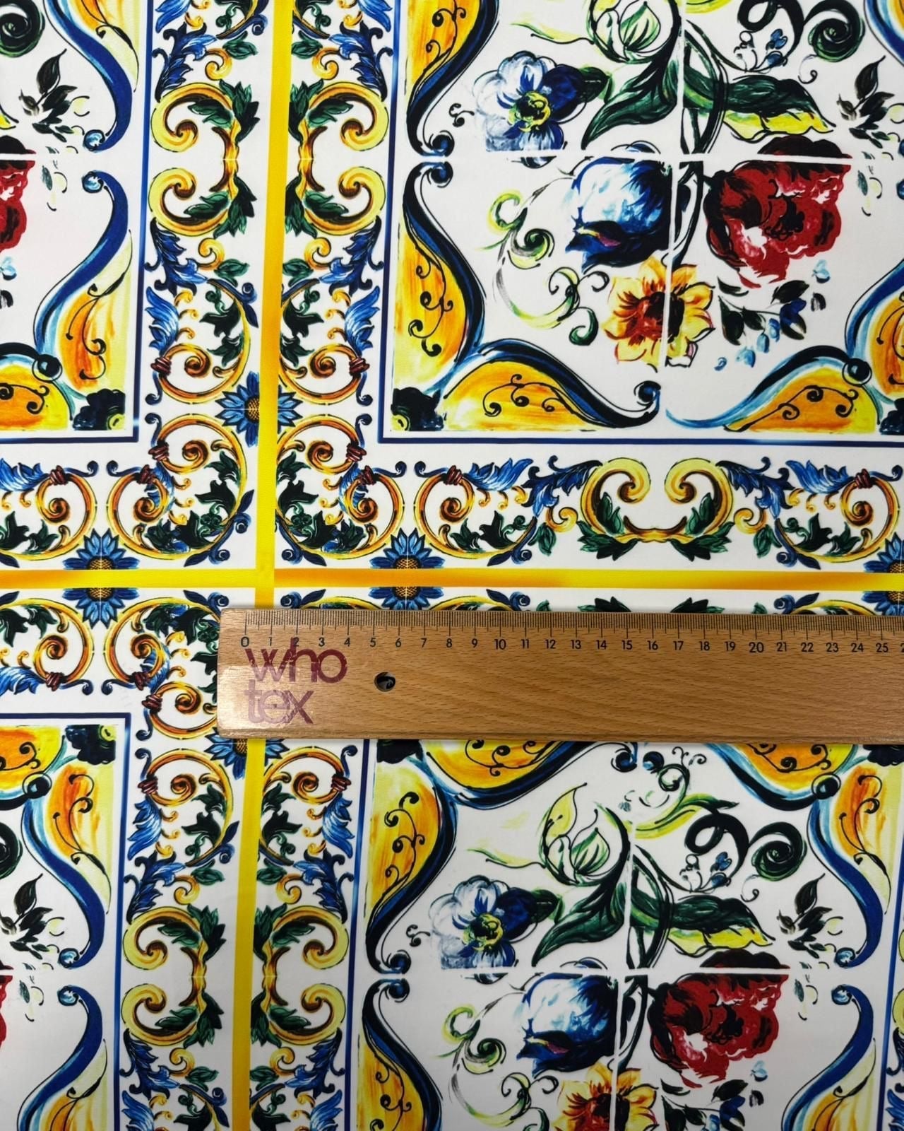 Majolica Pattern Luxury Fabric by Metre