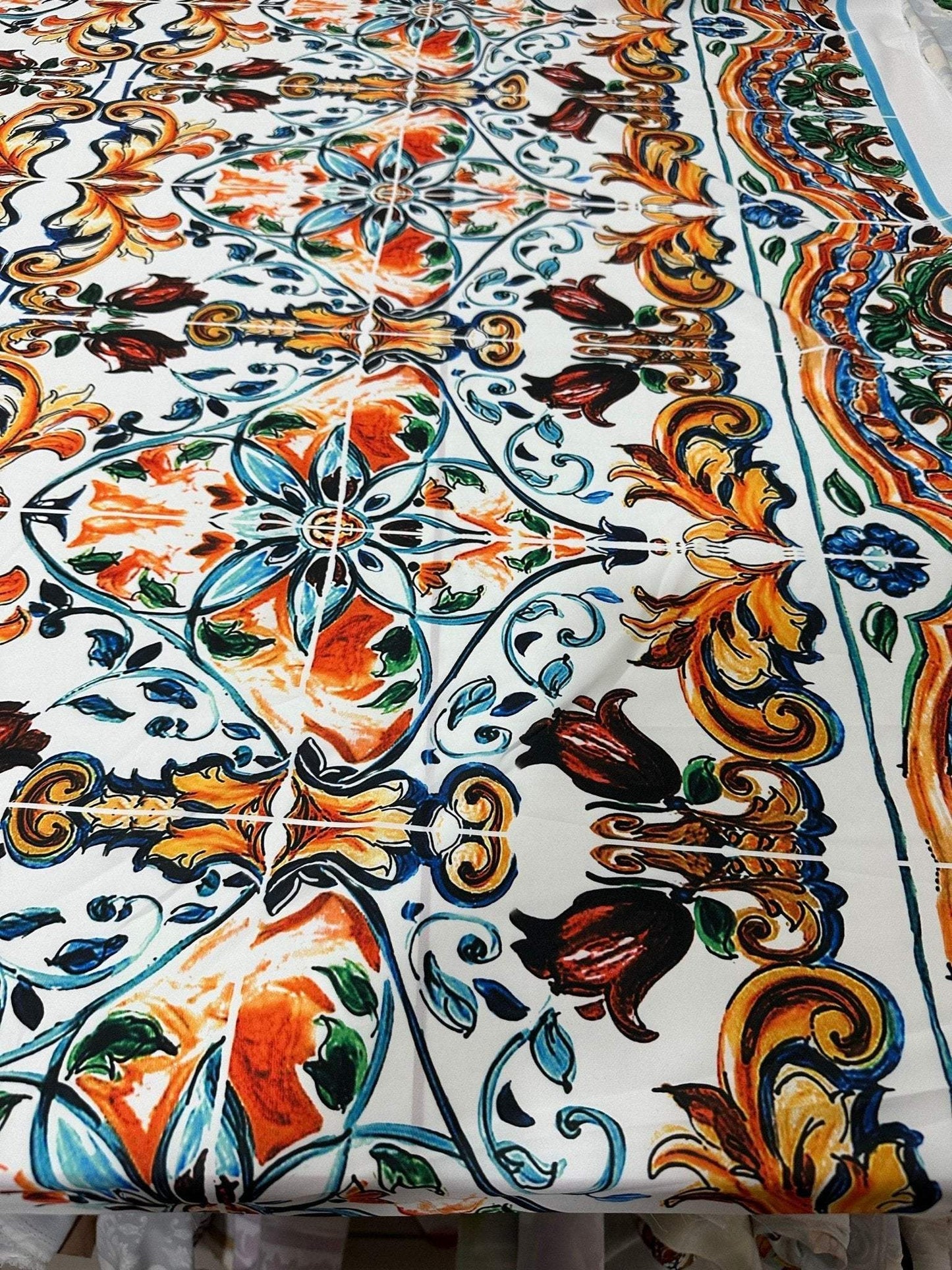 Majolica Pattern Fabric by Metre