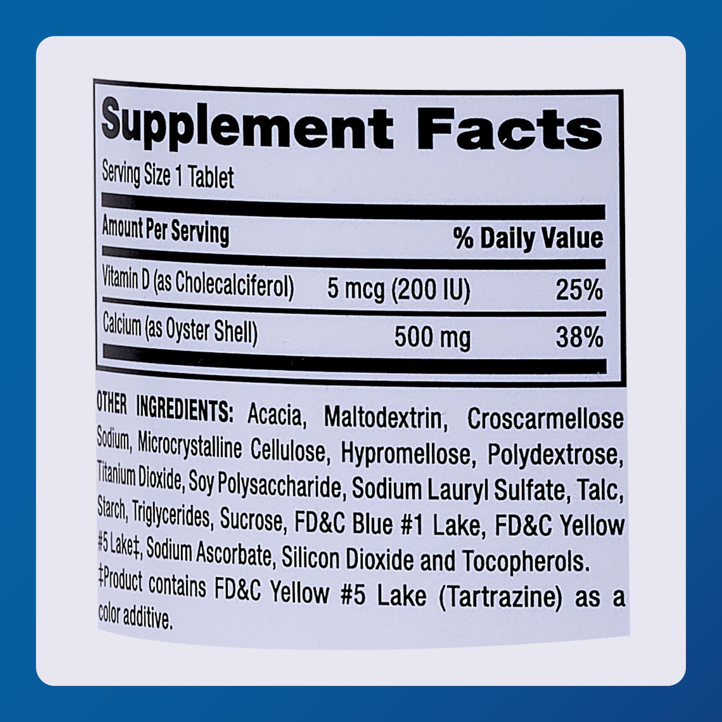 Major Oyster Shell Calcium with Vitamin D3 500 mg | Daily Calcium Supplement, 300 Tablets