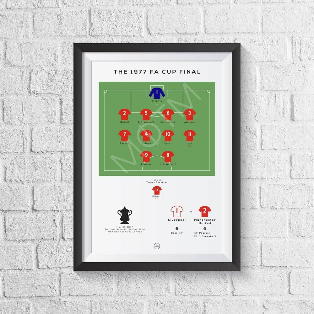 Manchester United Vs Liverpool 1977 Fa Cup Final Print