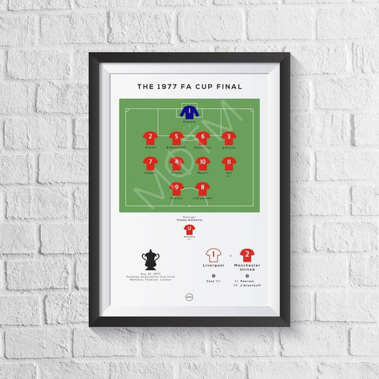 Manchester United Vs Liverpool 1977 Fa Cup Final Print
