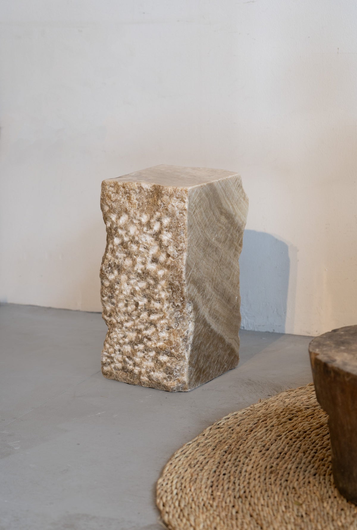 Natural Cut Onyx Side Table / Stool